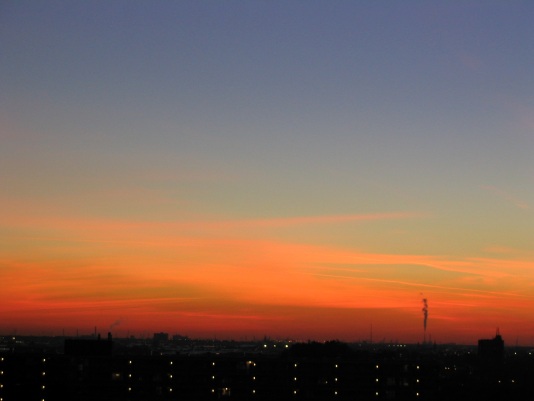 zonsondergang sunset from my balcony, Rijswijk, Holland