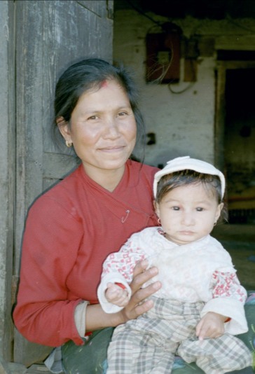 mother and baby in Kathmandu, Nepal